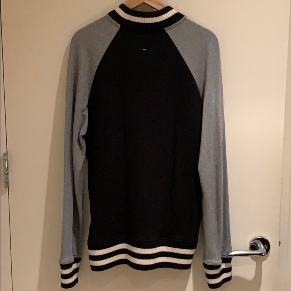 Rag & Bone Arden Varsity Jacket Black Gray Sz L - image 3